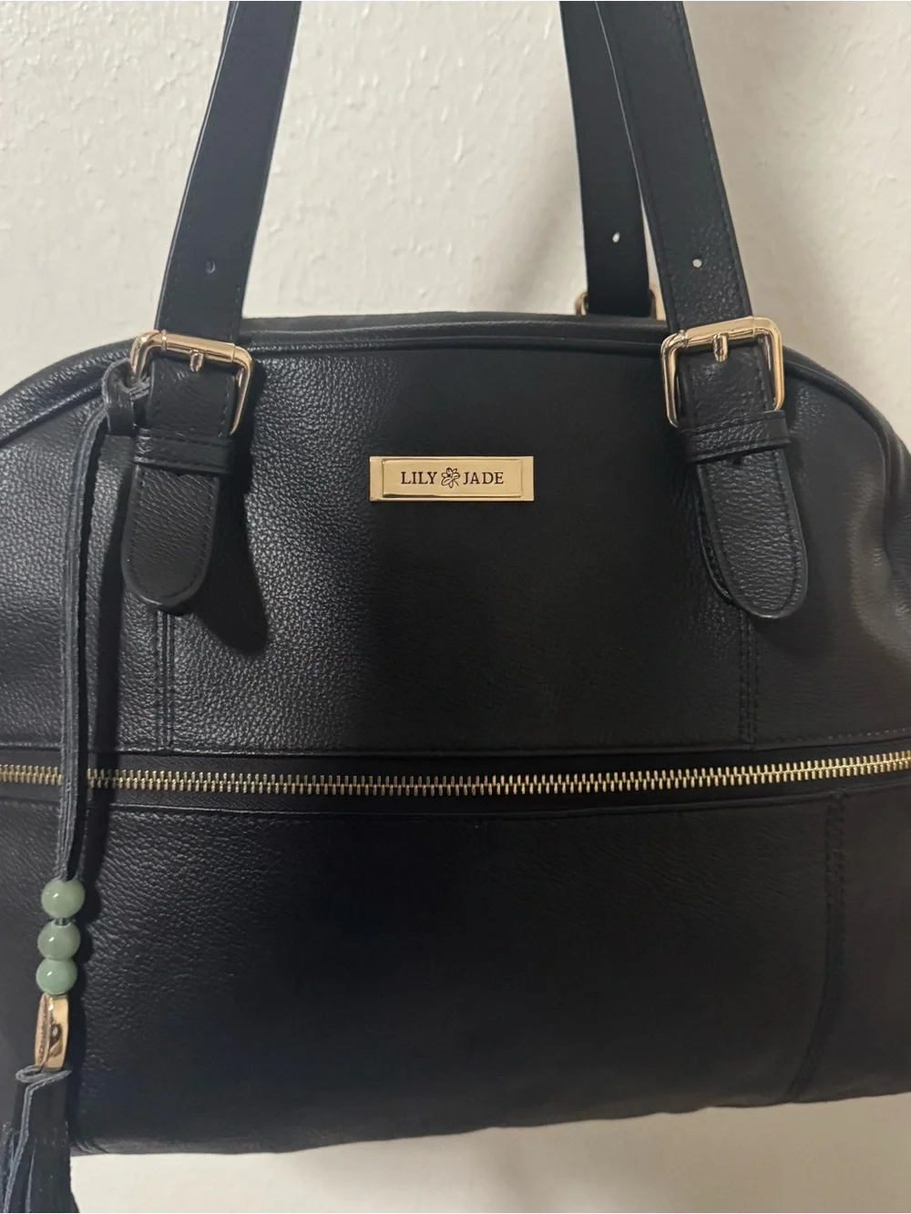 Lily Jade Rosie Stylish Black Baby Diaper Bag Gold Hardware Missing Long Strap